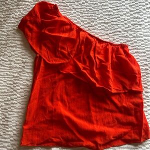 Vibrant Orange One-Shoulder Top